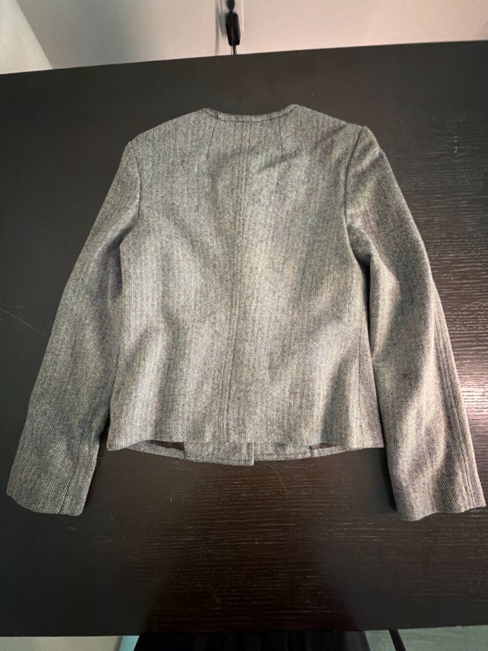 Tory Burch Brown & Cream Herringbone Skirt Suit Set - Size 2 - Picture 3 of 11